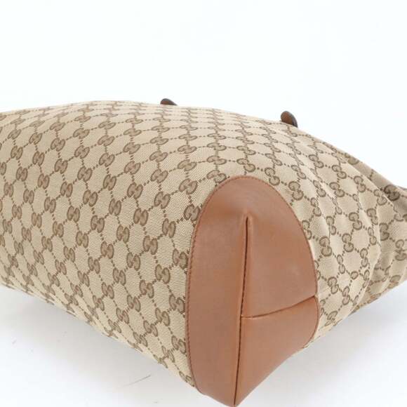 Gucci GG Canvas Sherry Line Leather Tote Bag, Brown, Men's, 308928 - Picture 6 of 9